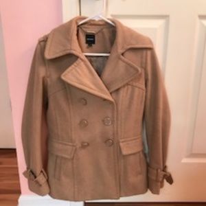 Express Size Small Tan/Camel Pea Coat